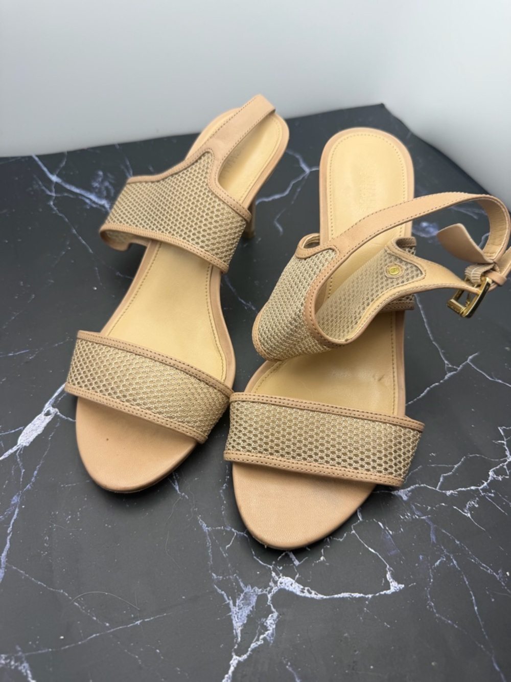 Michael Kors Beige Mesh Slingback Heels